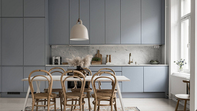 Кухня на заказ Нео 2115 Мрамор Бернини